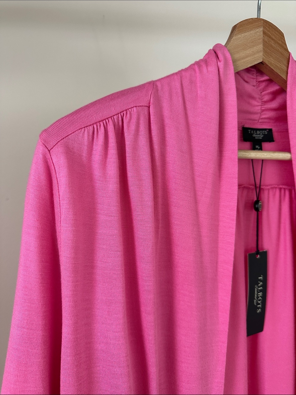 Talbots Pink Open-Front Cardigan - Picture 3 of 7